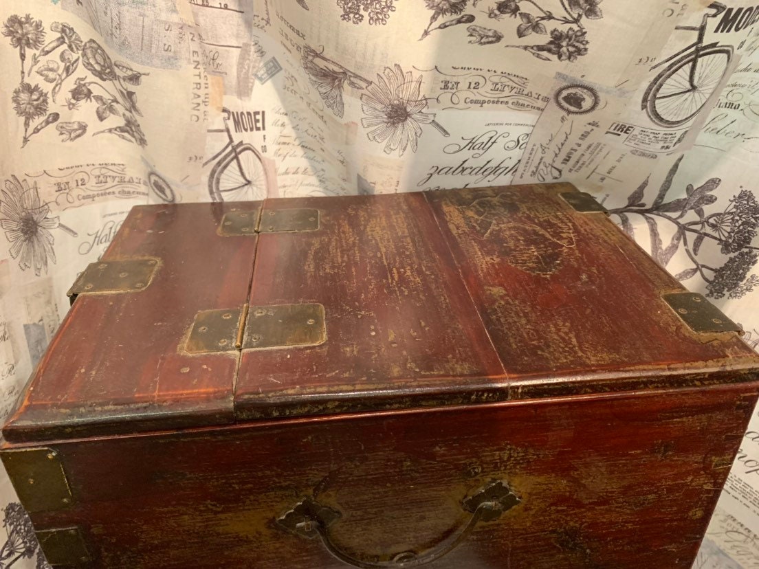 Estate Antique Asian Chinese/japanese Geisha Make up Rosewood