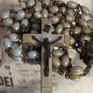 Antique Italy Lucite Rosary Crucifix Vintage Plastic Beads Crucifix Catholic Prayer Beads