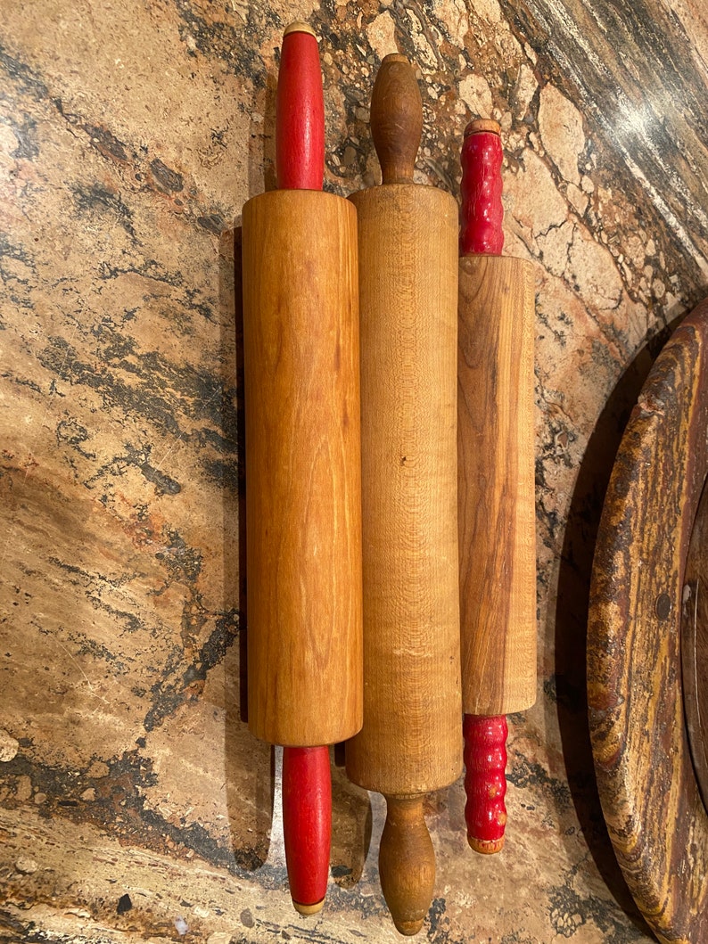 Vintage Set of 3 Rolling Pins Old Rolling Pins Lot Vintage Etsy