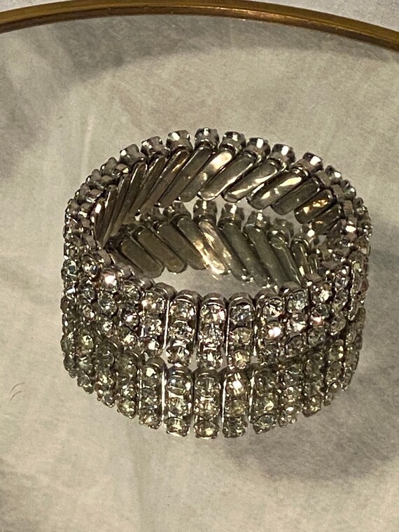 Vintage Rhinestone Hollywood Glam Expansion Bracel