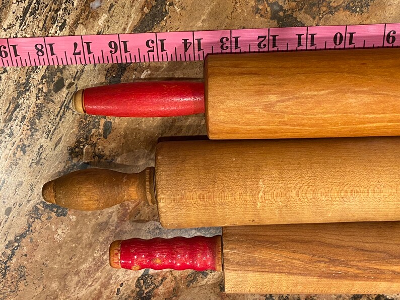 Vintage Set of 3 Rolling Pins Old Rolling Pins Lot Vintage Etsy