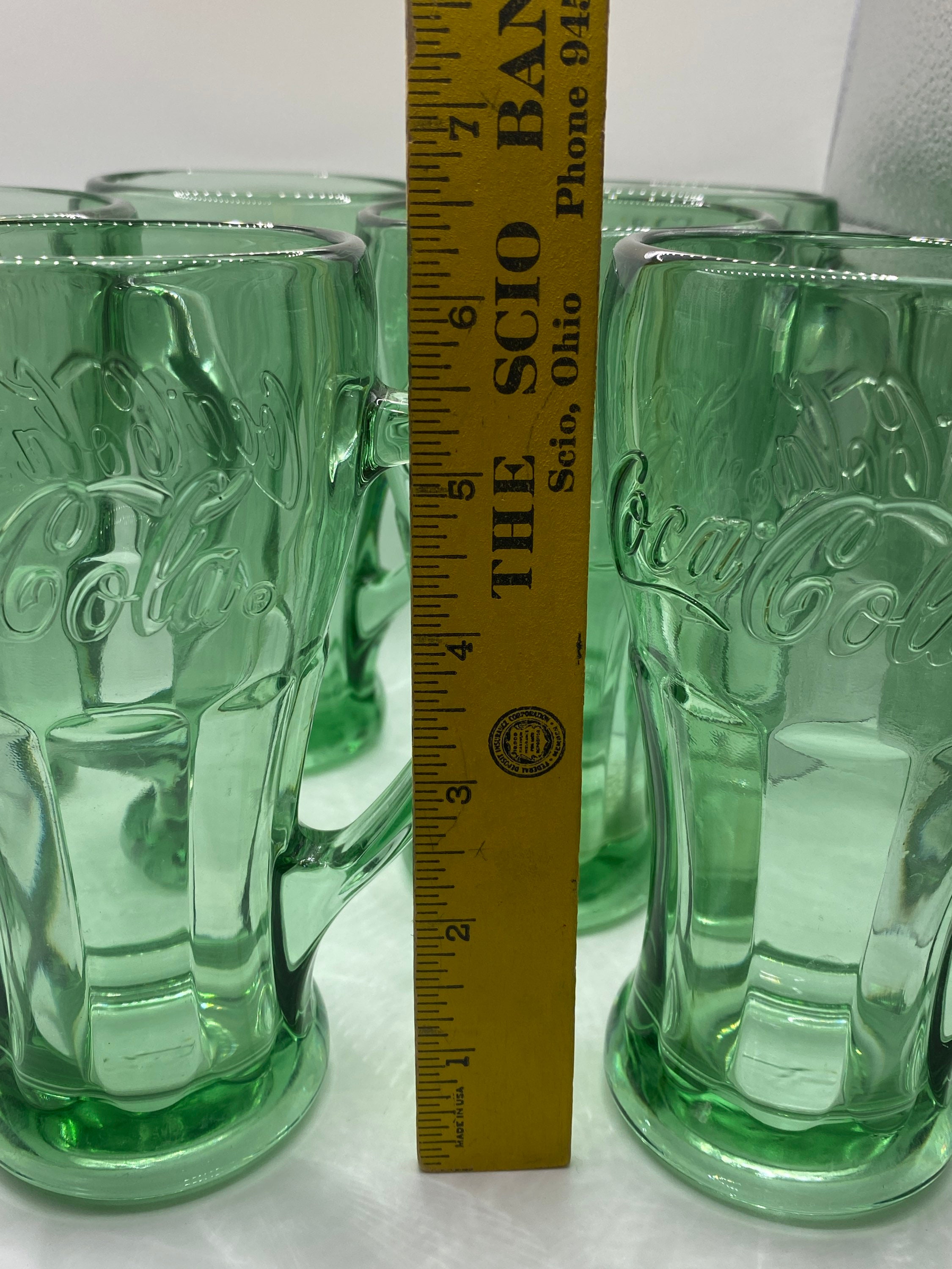 Vintage Set of 6 Genuine Libbey Coca ~ Cola Heavy Green Vintage Set of 6 Genuine Libbey Coca ~ Cola Heavy Green