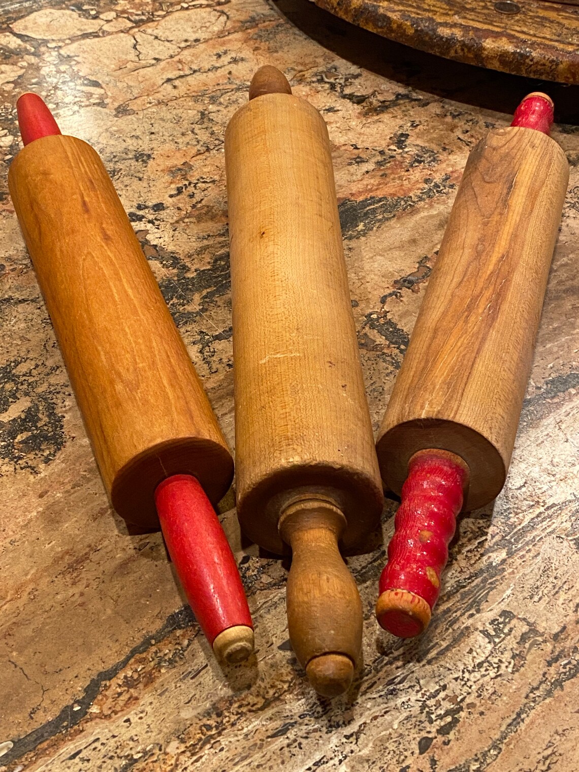 Vintage Set of 3 Rolling Pins Old Rolling Pins Lot Vintage Etsy