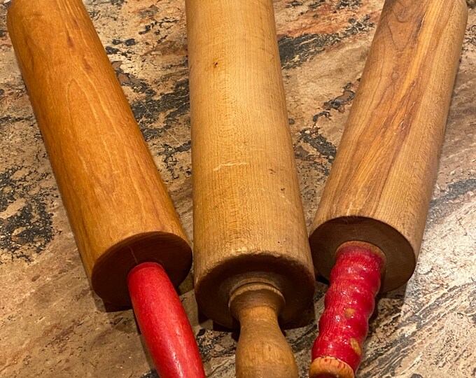 Vintage Set of 3 Rolling Pins Old Rolling Pins Lot Vintage Etsy