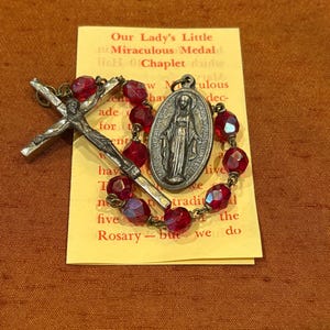 Vintage BLESSED Our Lady’s Little Miraculous Medal Chaplet Decade Devotion Prayer Rosary