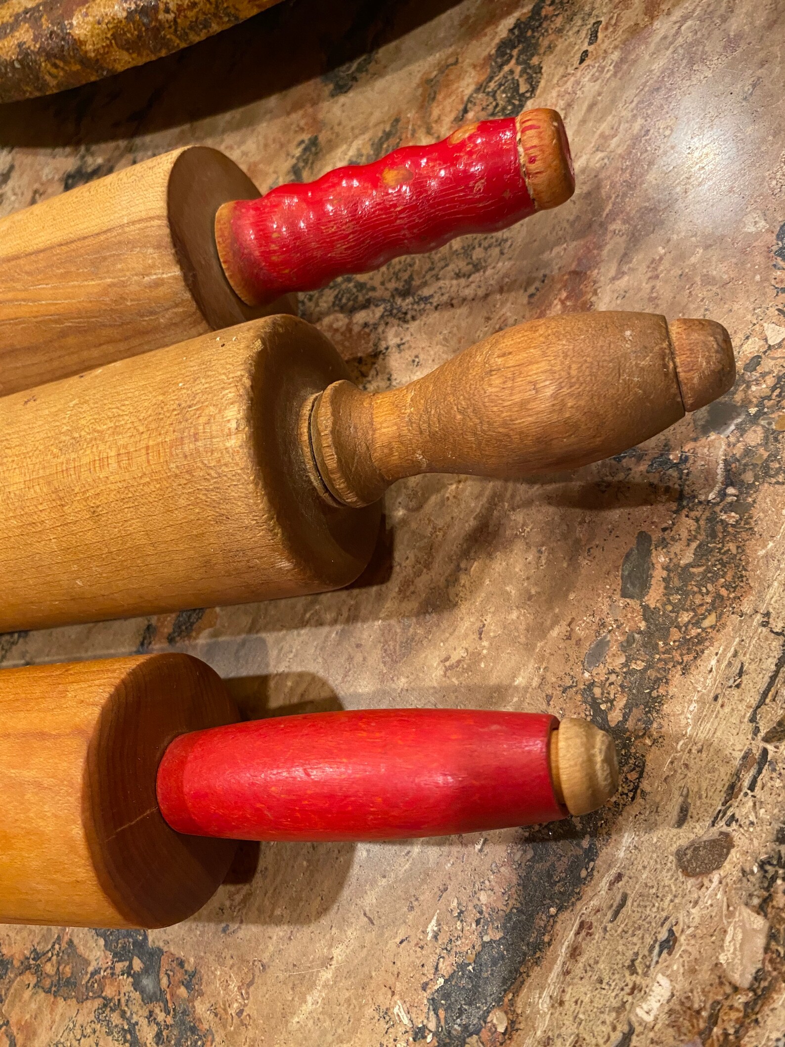 Vintage Set of 3 Rolling Pins Old Rolling Pins Lot Vintage Etsy