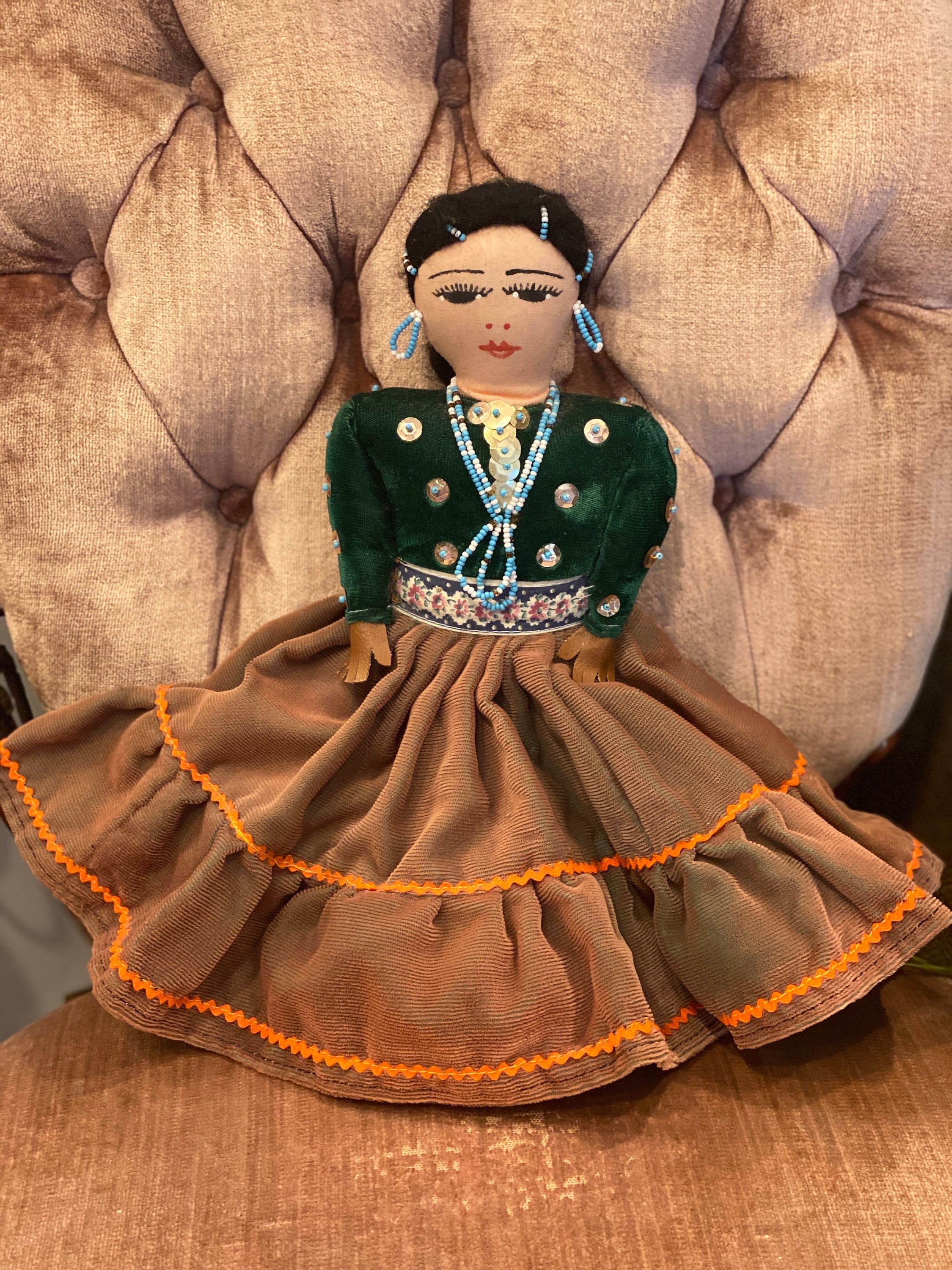Vintage Hand Made Native American Folk Art Navajo Doll