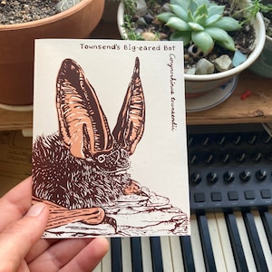 Bat screen-printed card