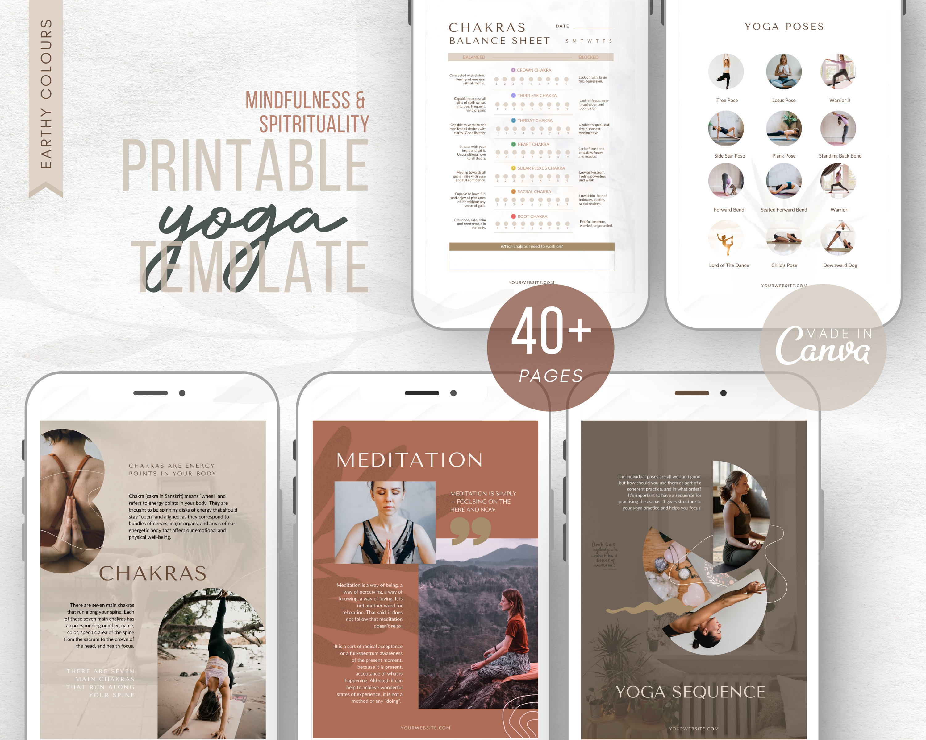 Yoga Ebook Template Workbook Template Canva Workbook | Etsy