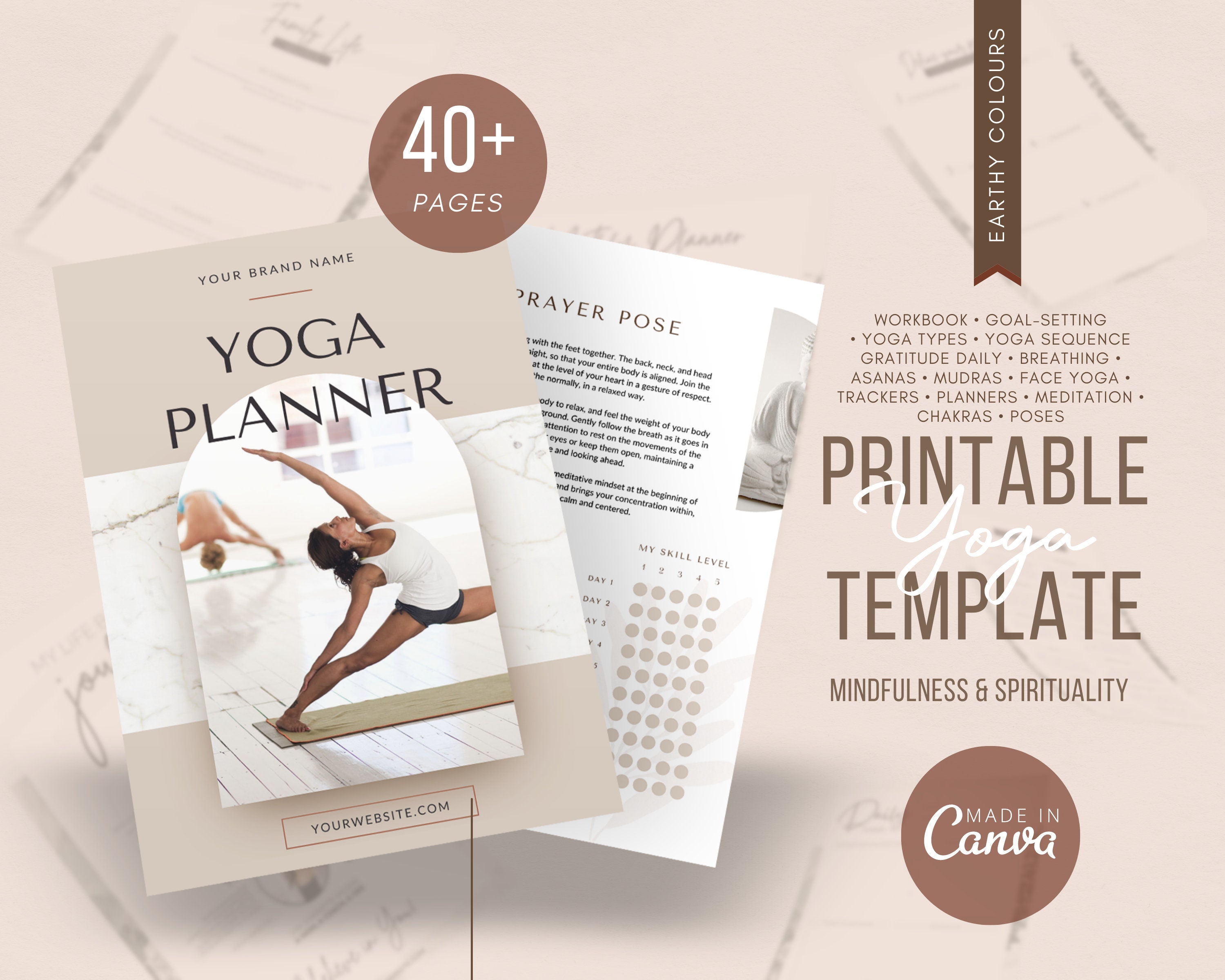 Yoga Ebook Template Workbook Template Canva Workbook | Etsy