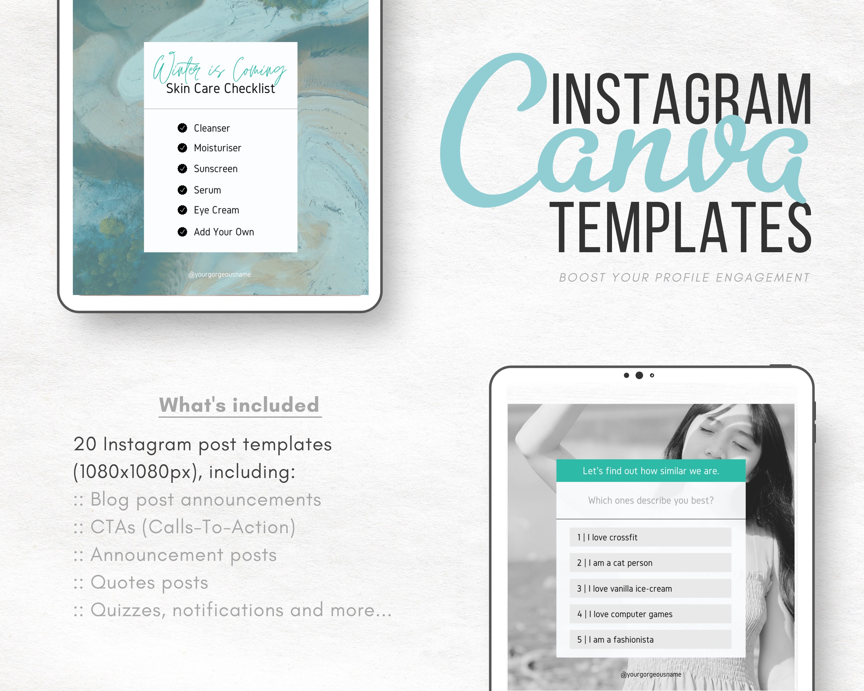 20 Canva Instagram Feed Templates Instagram Graphics IG Etsy