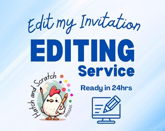 Custom Invitation Editing Service Personalized Template Text Customization Service Add-On  Digital Editing Service Edit My Template Canva