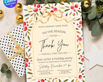 Company Holiday Party Invitation Client Appreciation Invite Company Christmas Party Staff Appreciation Invitation Christmas Gathering Invite