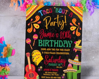 Taco Birthday Party Invitation Tacos Themed Party Invitation Taco Fiesta Celebration Invitation Taco Cinco De Mayo Invitation Taco Editable