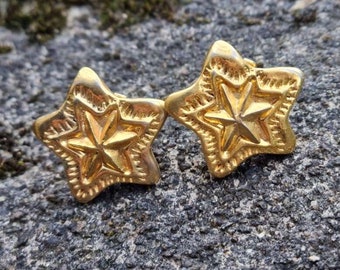 Boucles D'oreilles Jacky De G - Clips Dorés Et Orange Résine, Occasion