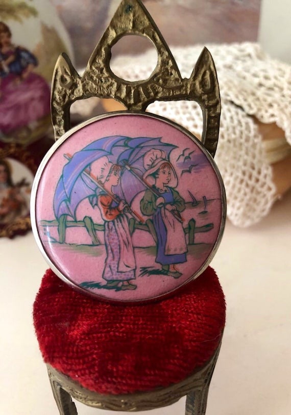 Broche Ou Pendentif Vintage émaillé Pierrot De Michel Le Brun - Original, Bon état D'usage