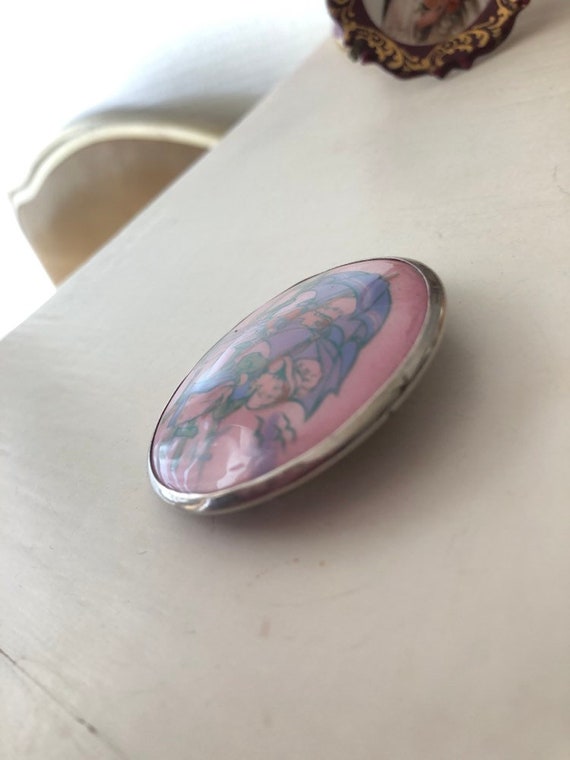 Broche Ou Pendentif émaillé Vintage Pierrot - Marque Michel Le Brun - Occasion