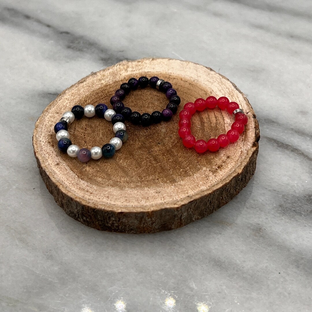 Beaded Stackable Rings, Stretch Rings, Affordable Stretch Beaded Rings ...