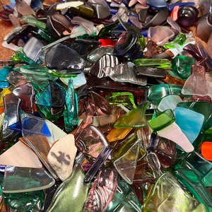 Colorful Medium-Sized Recycled Beach Glass Pieces for Creative Home Decor and Wall Art Projects