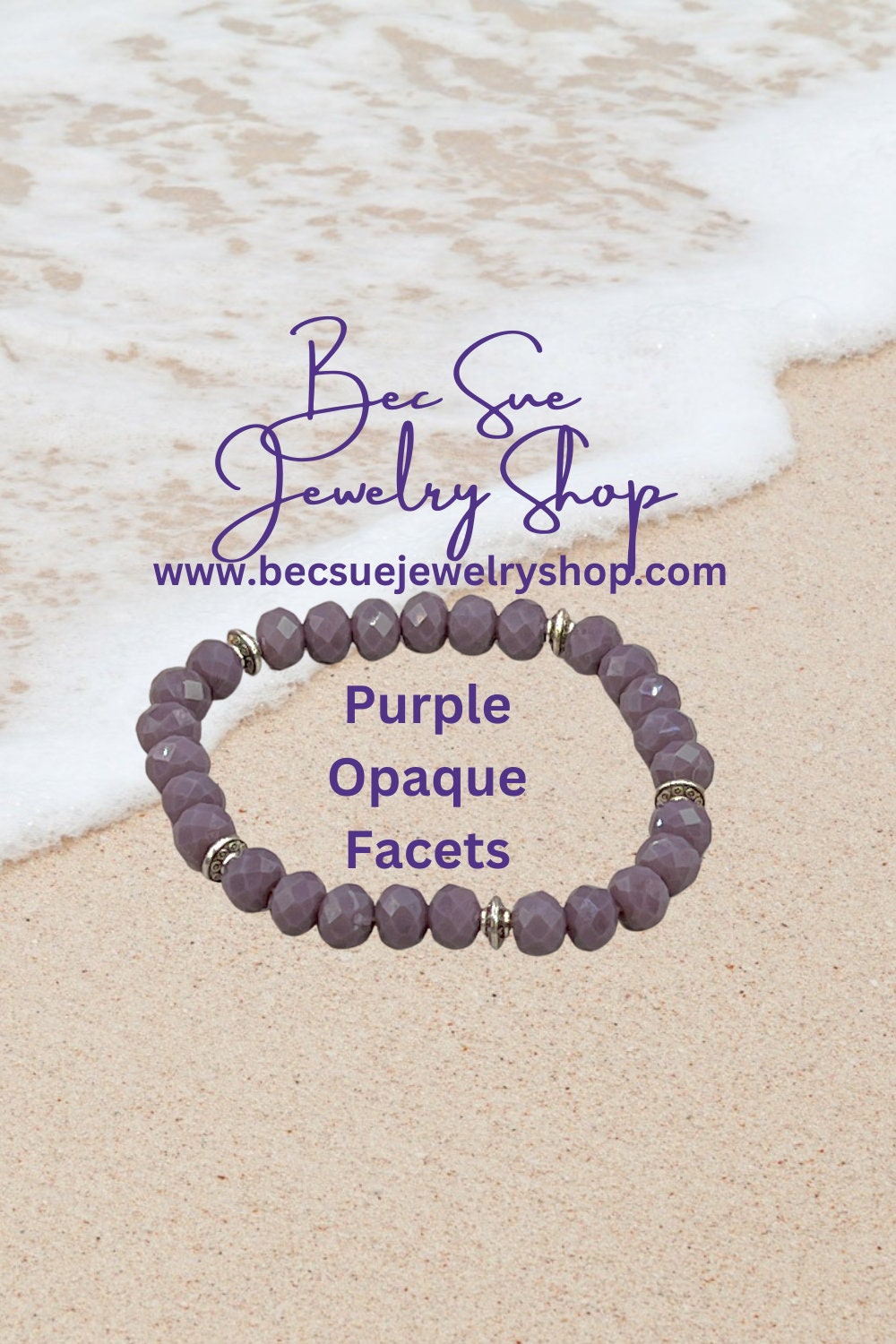 Purple Glass Bead Bracelet, Gold-Plated Bracelet — KateeMarie