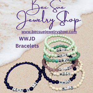 Handcrafted WWJD & Gemstone Bracelets Collection, WWJD Bracelet, Gemstone Jewelry