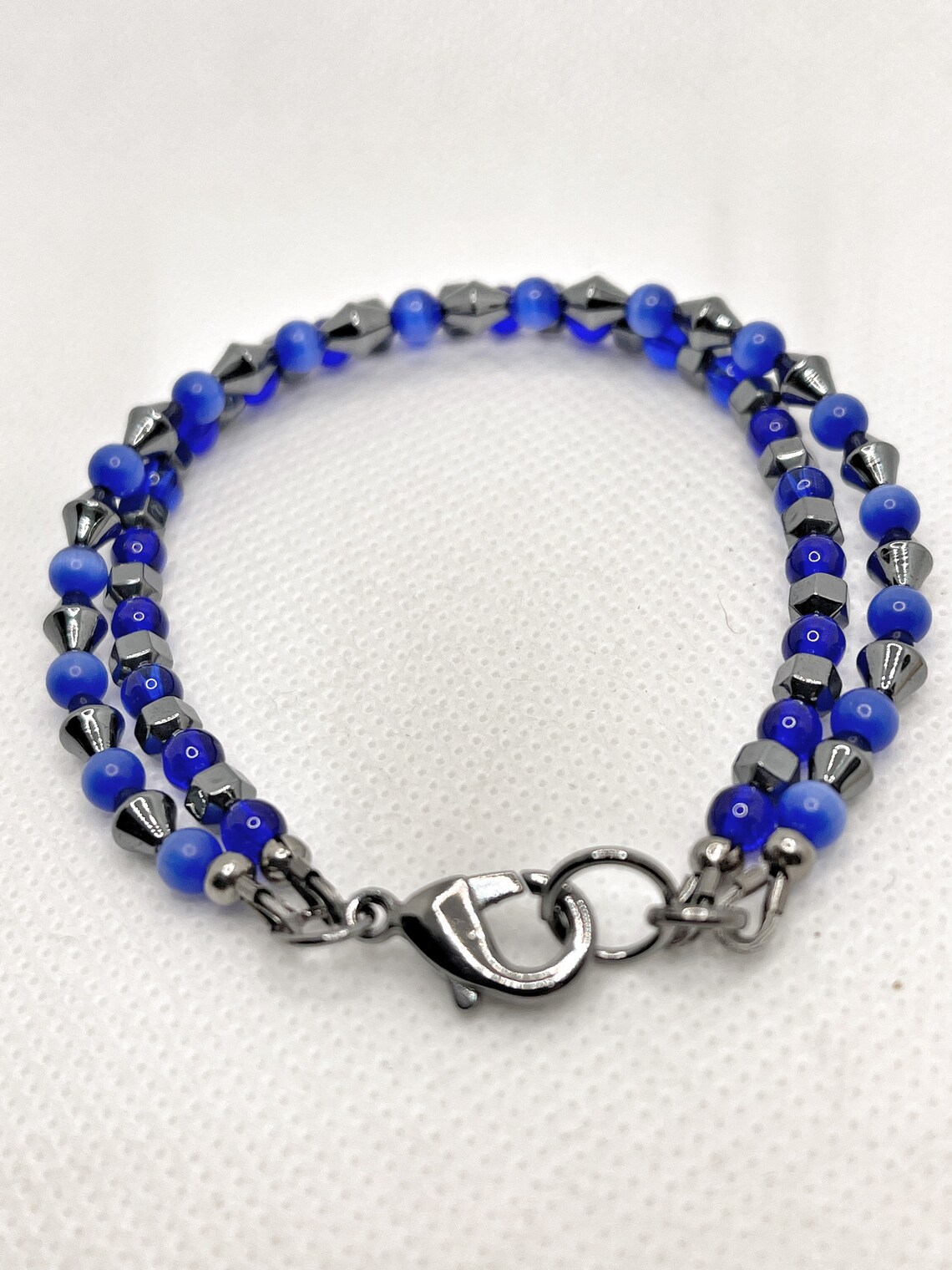 Double Strand Bracelet Royal Blue Bracelet Double Strand Etsy