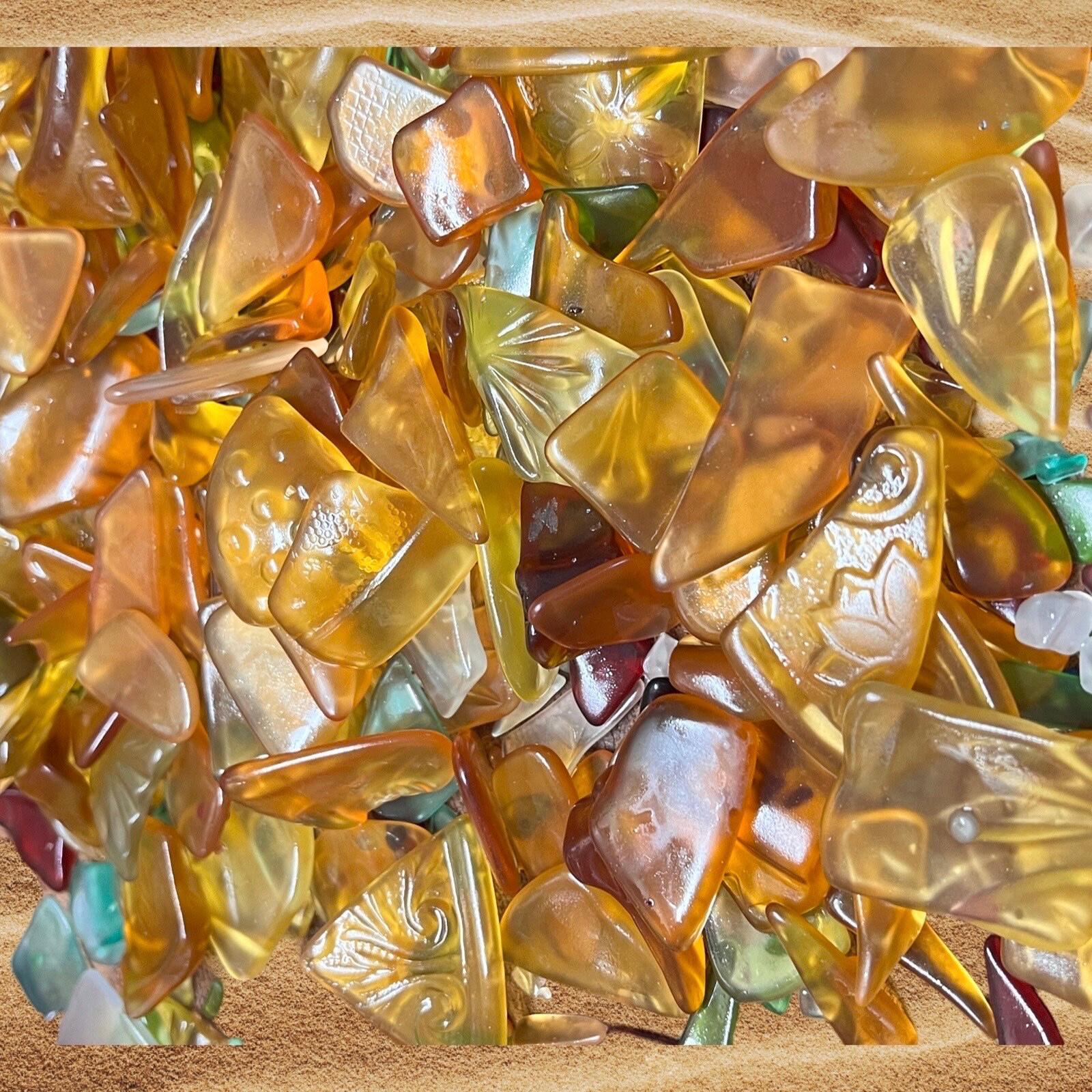 Amber Tumbled Sea Glass: Bulk Vintage Jewelry Making Glass (1lb)
