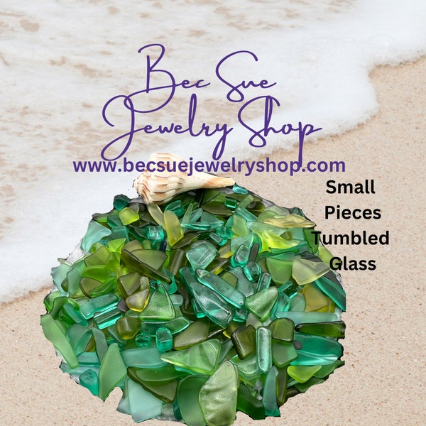 Beach small Glass, Bulk Green Small Tumbled Glass, Wall Decor, Home Decor, Recycled Tumbled