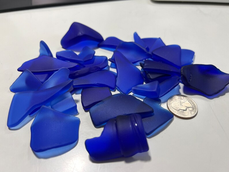 Cobalt Blue Sea Glass Cobalt Blue Glass Dark Blue Glass Etsy