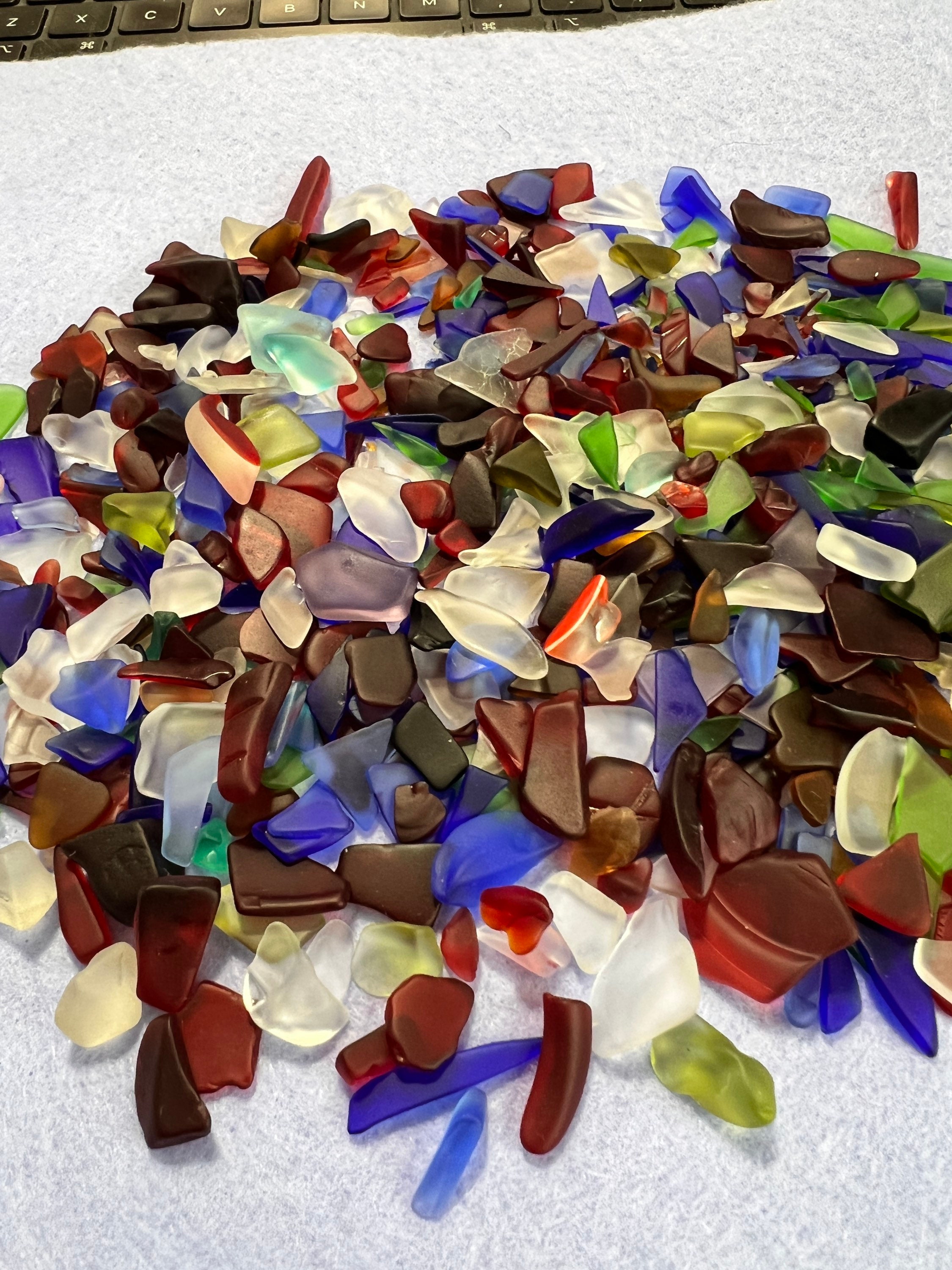 Micro Sea Glass Pieces: Colorful Tiny Tumbled Beach Treasures for Art, Crafts, and Jewelry Making