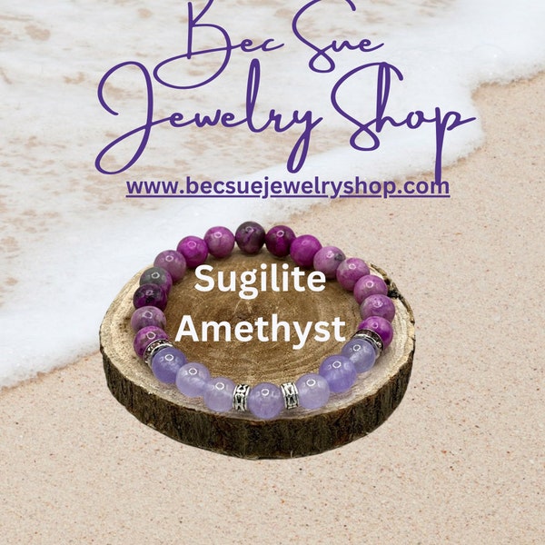 Sugilite Jewelry, Bohemian Bracelet, Bohemian Gemstone Bracelet, Amethyst Bracelet,