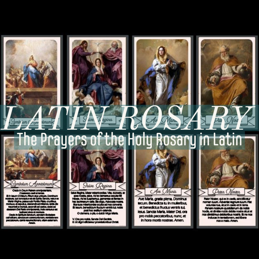 The Rosary in Latin: Prayer Cards Printable - Etsy