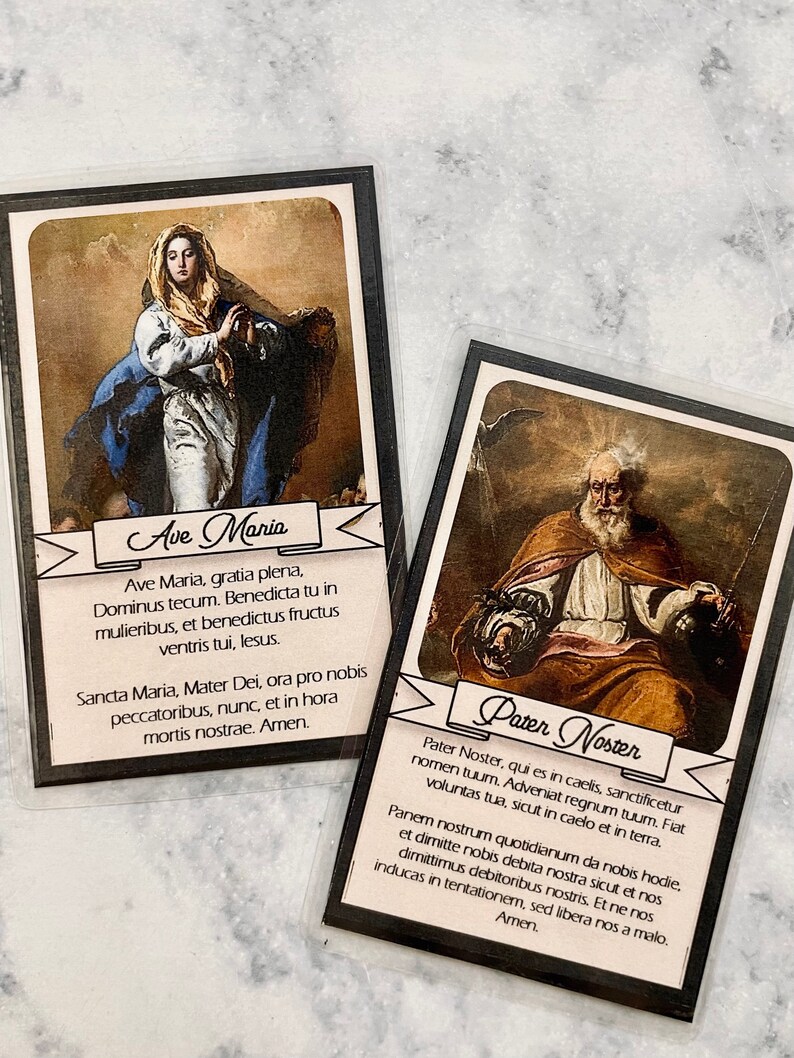 The Rosary in Latin: Prayer Cards Printable - Etsy