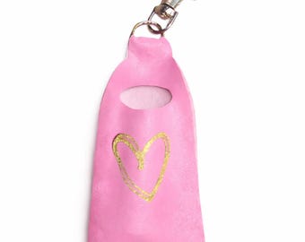 カラフルなフェイクレザーのリップクリームホルダーキーチェーン | リップクリームホルダー | かわいいバッグアクセサリー