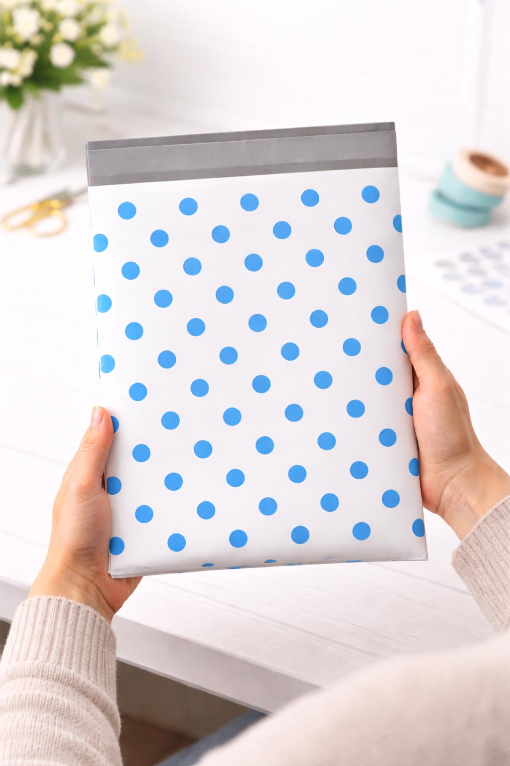 10 Stück Niedliche Milchblau Express-Versandtaschen für Kleinunternehmen Online-Shop Kleidungsverpackung Wasserdichter Versand für Mädchen  21