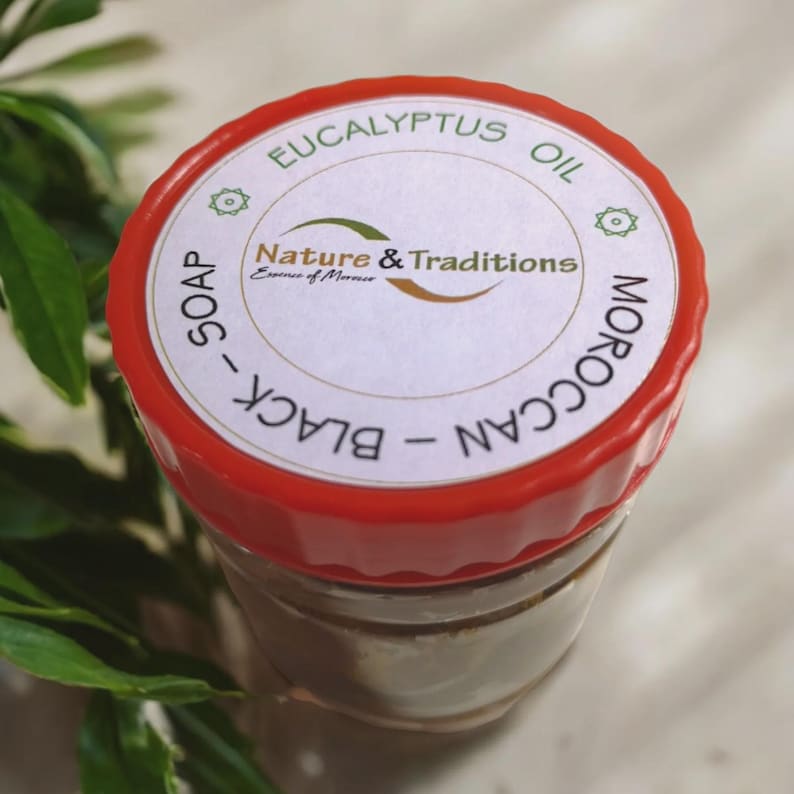 Moroccan Black Soap Argan|Rose|Lavender|Menthol|Eucalyptus SPA Pure Natural 250g image 8