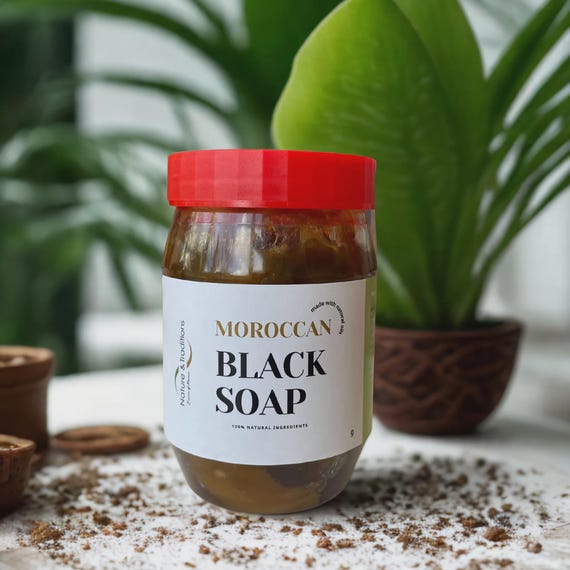 Moroccan Black Soap Olive Oil Beldi Hammam Spa Savon Noir Pure Natural