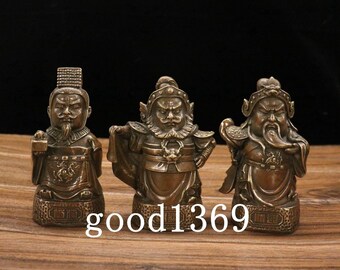 Brass Statue of Liu Bei Guan Yu and Zhang Fei.96 - Etsy