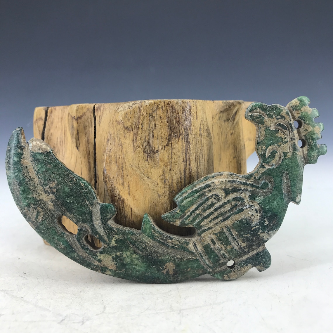 Chinese antiques handcarved old jade Ancient phoenix style Etsy