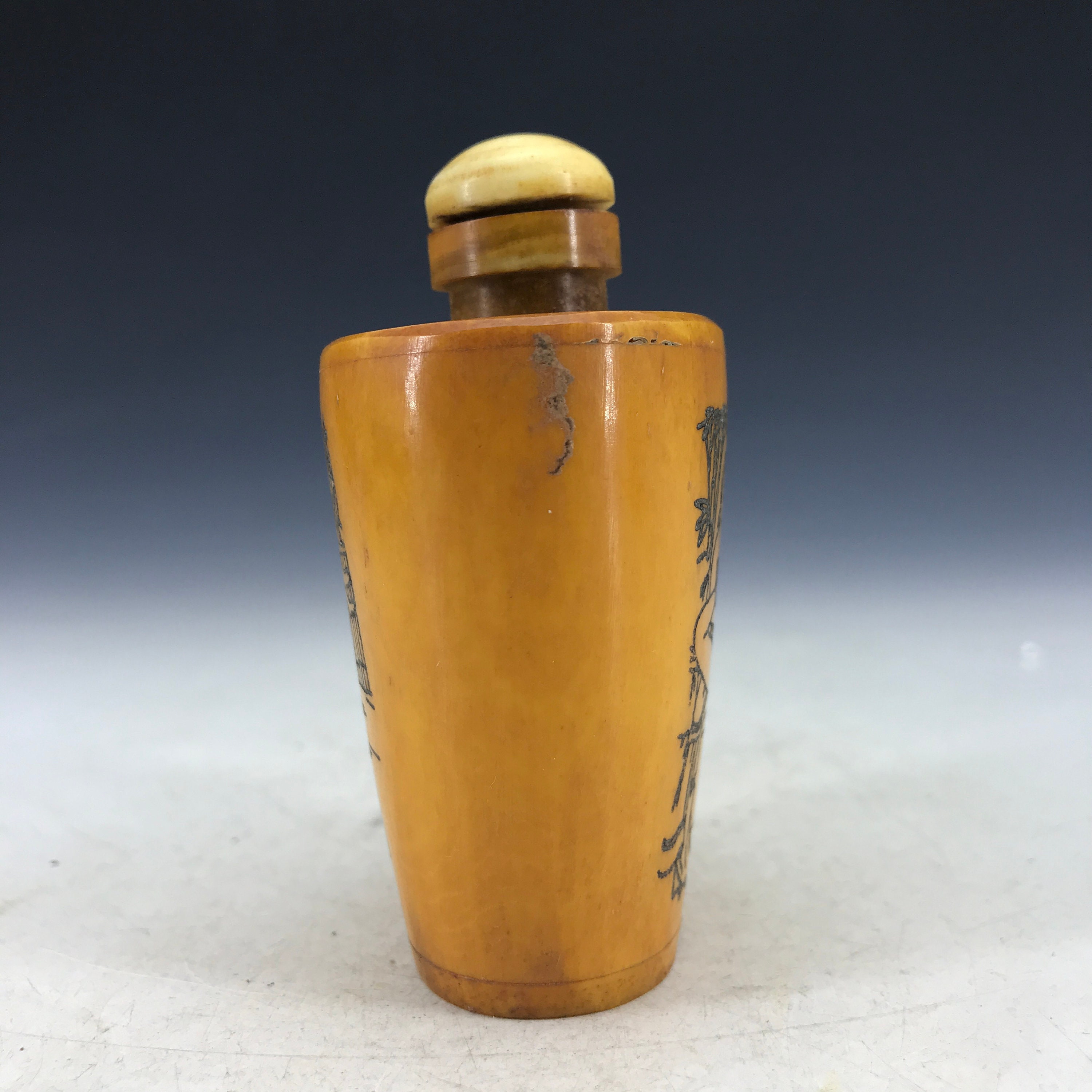 Chinese antique handpainted cow bone snuff bottle for men and Etsy