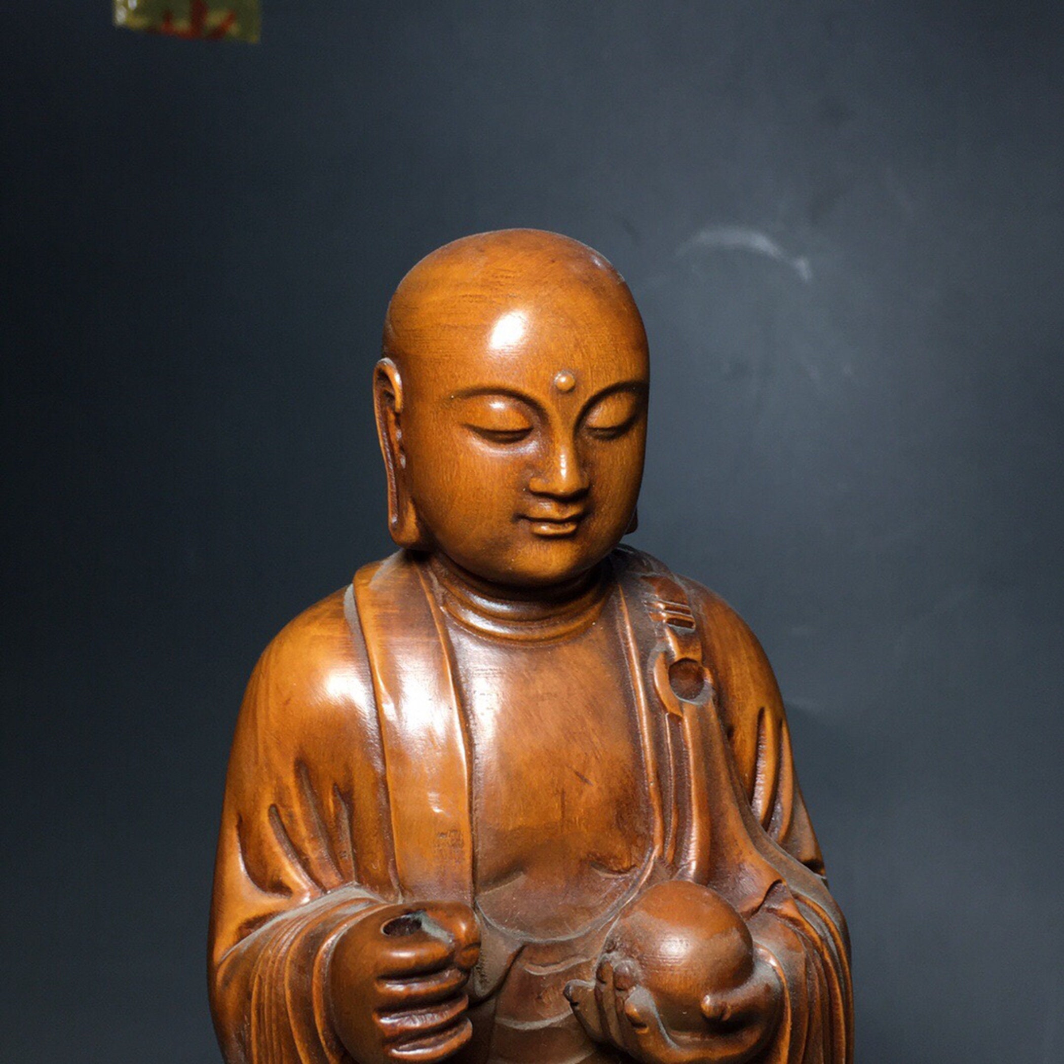 Ksitigarbha Bodhisattva carved from boxwood | Etsy