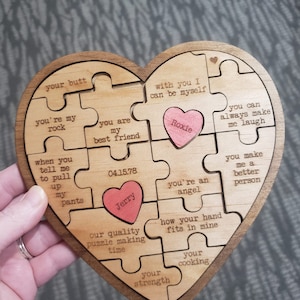 Software Heart Puzzle personalizável (lightburn, svg, dxf)