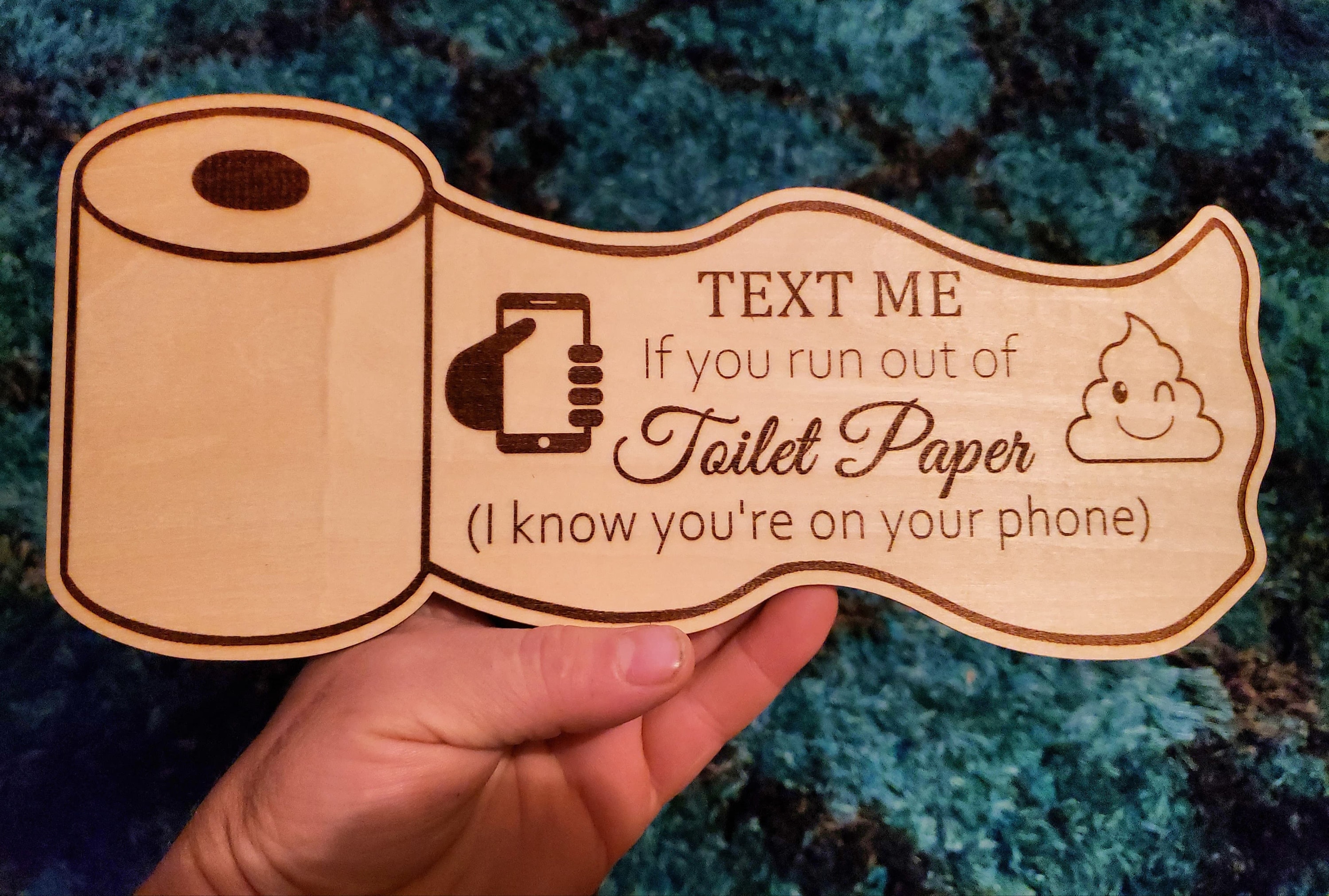 Laser Engraver Funny Bathroom Sign Digital File (Lightburn,SVG,DXF)