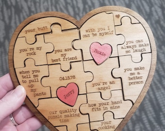 Customizable Heart Puzzle- 13 Reasons Why I Love You
