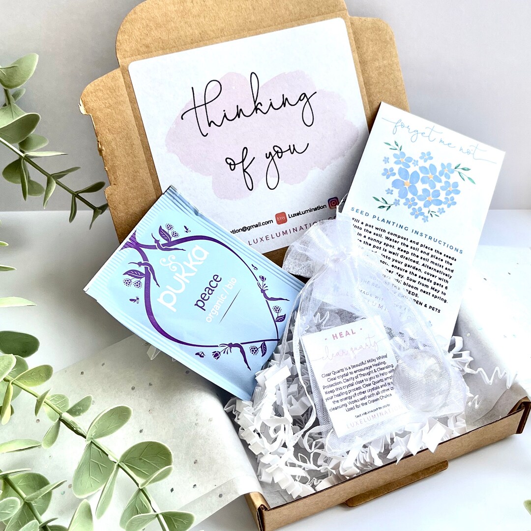 Mini Bereavement Remembrance Box, Choice of Crystal, Sympathy Letterbox