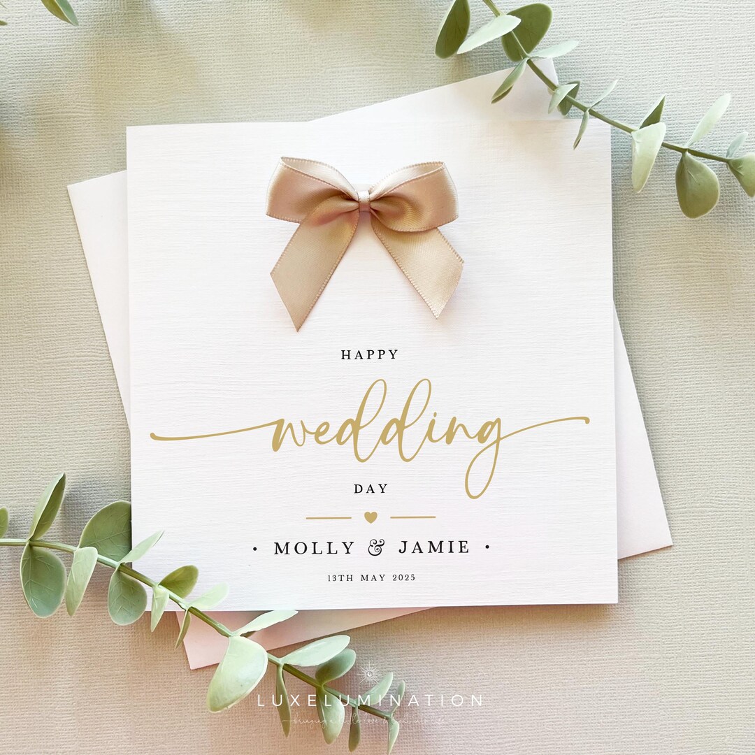 Personalised Luxury Happy Wedding Day Card - Etsy UK