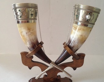 Drinking horns with stand for Wedding, Viking Best quality