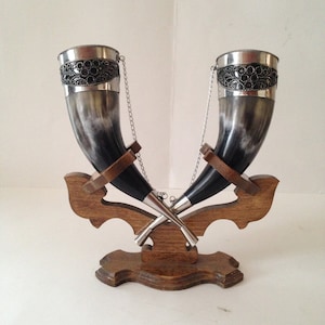 Drinking horns with stand for Wedding, Viking Best quality