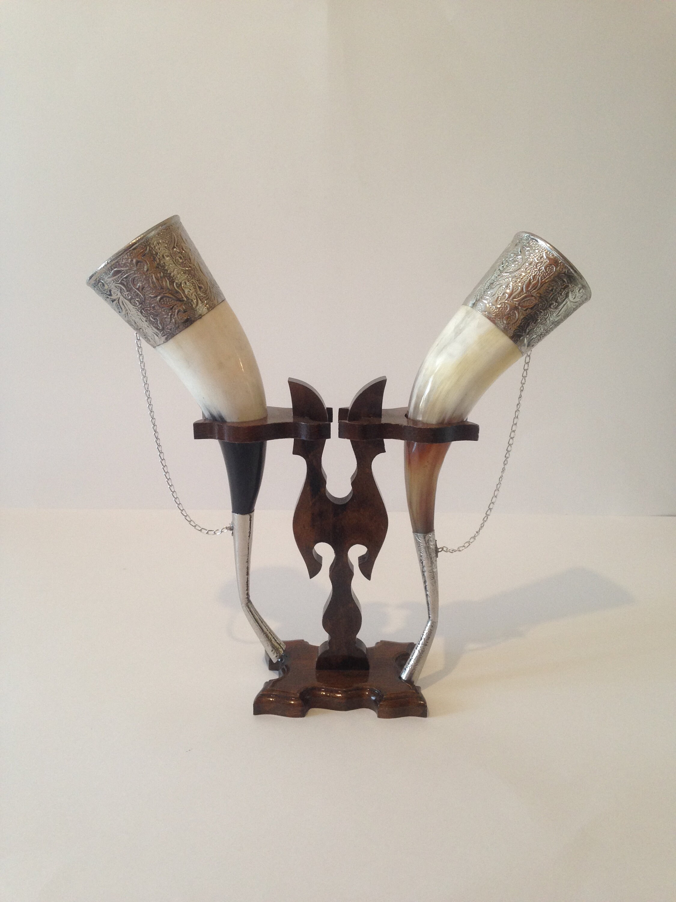 Drinking horn with stand for WeddingVikingBest Quality Etsy