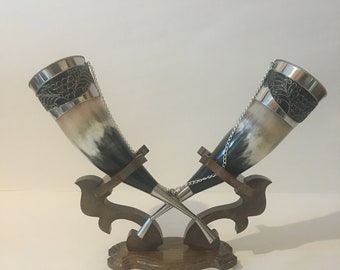 Drinking horn with stand,for Wedding,Viking,best quality